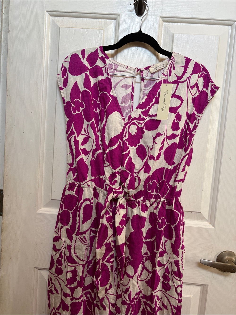 Doe and Rae Magenta Floral Jumpsuit